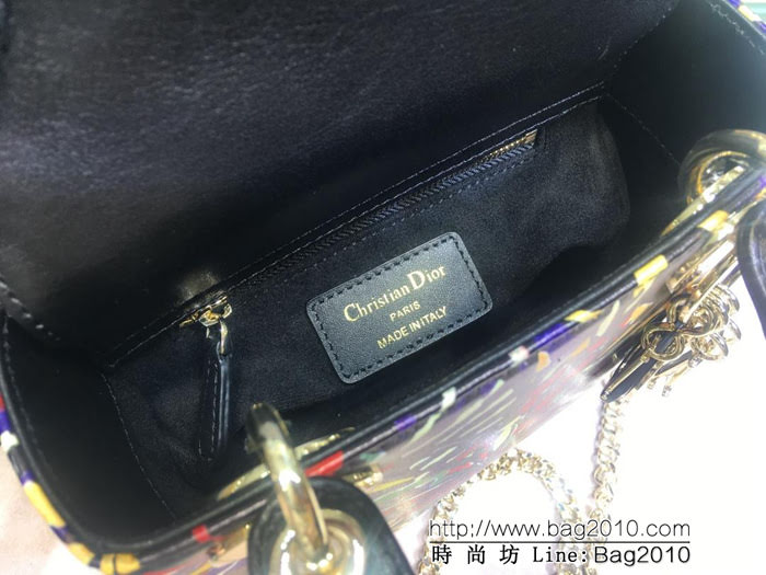 DIOR迪奧 Lady Dior mini 18FW 彩色花蝴蝶 原色小牛皮袖珍手提包 可手提亦可肩背或斜挎  zdo1248